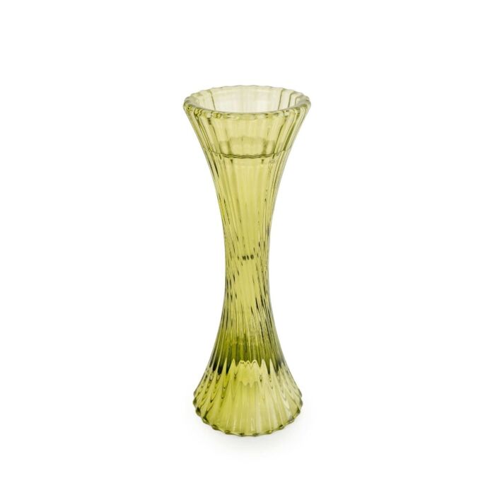 Candlelight Glass Candlestick - Green